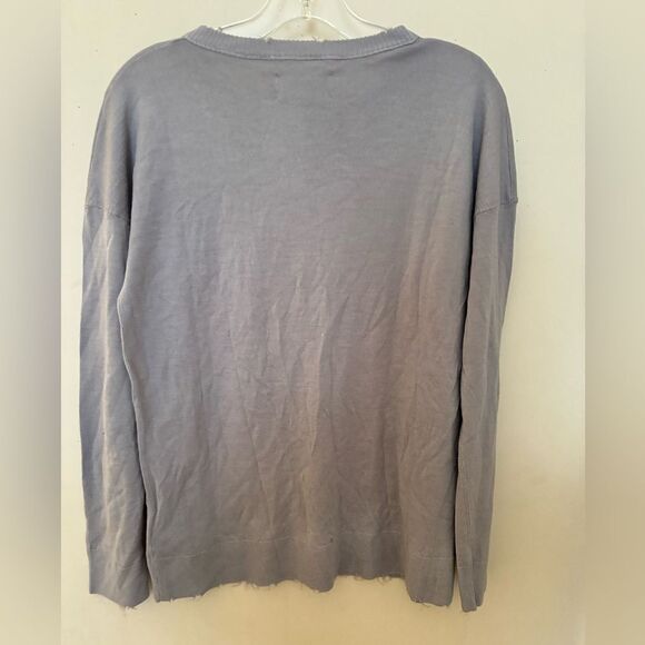 Zadig & Voltaire Gaby Amour Strass Merino Wool Sweater Gray Large - Picture 5 of 7